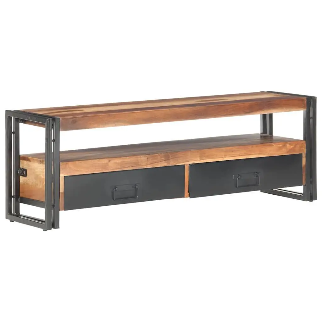 TV Cabinet Storage Unit 120x30x40 cm Brown Wood with Drawers Open Compartment
