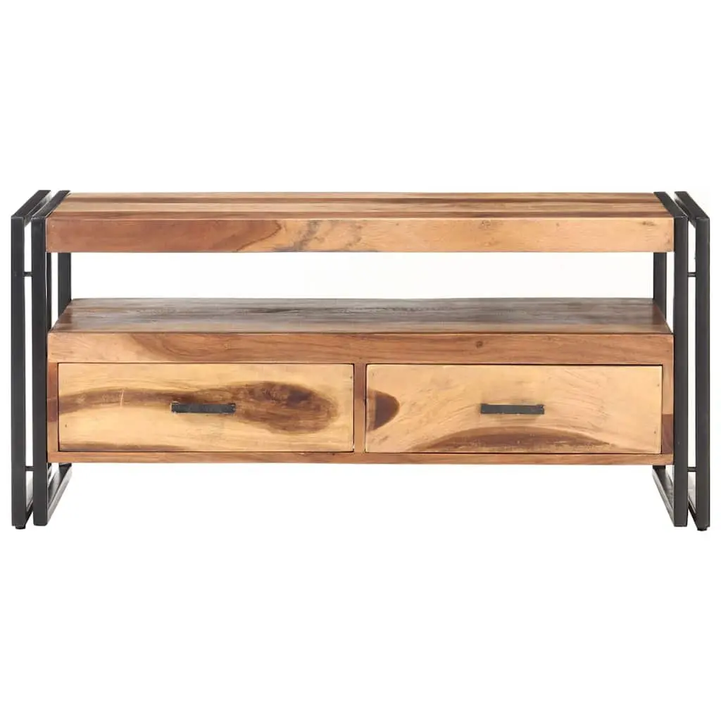 Coffee Table Storage Drawers 100x55x45cm Solid Acacia Wood Brown