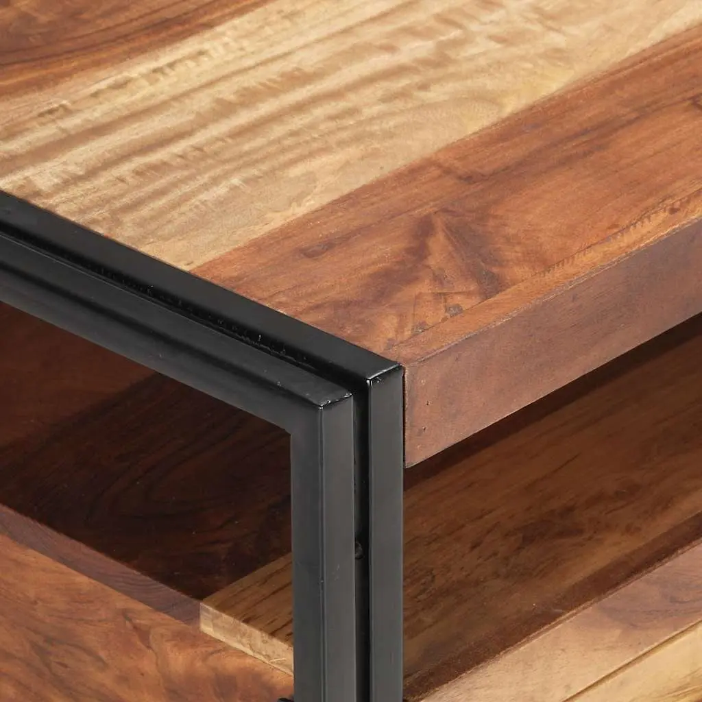Coffee Table Storage Drawers 100x55x45cm Solid Acacia Wood Brown