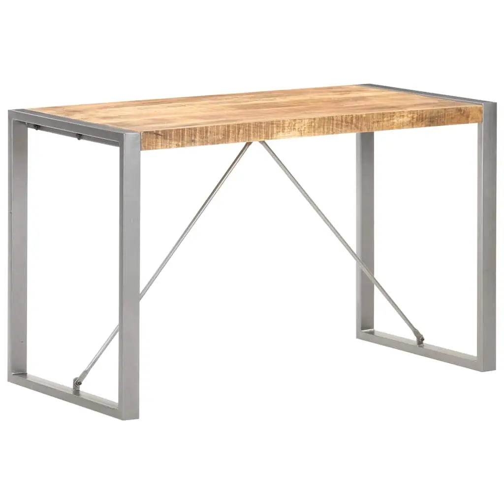 Dining Table Industrial Style 120x60x75 cm Solid Mango Wood Brown