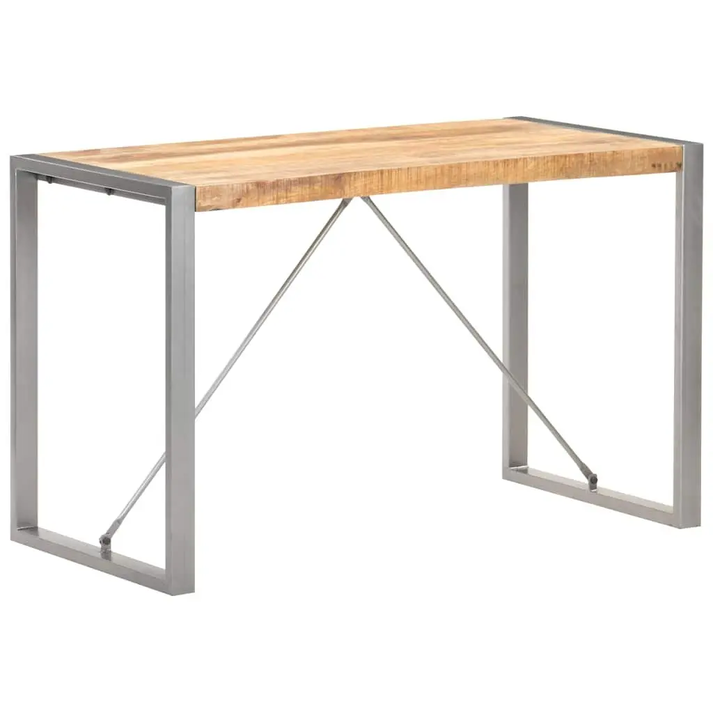Dining Table Industrial Style 120x60x75 cm Solid Mango Wood Brown