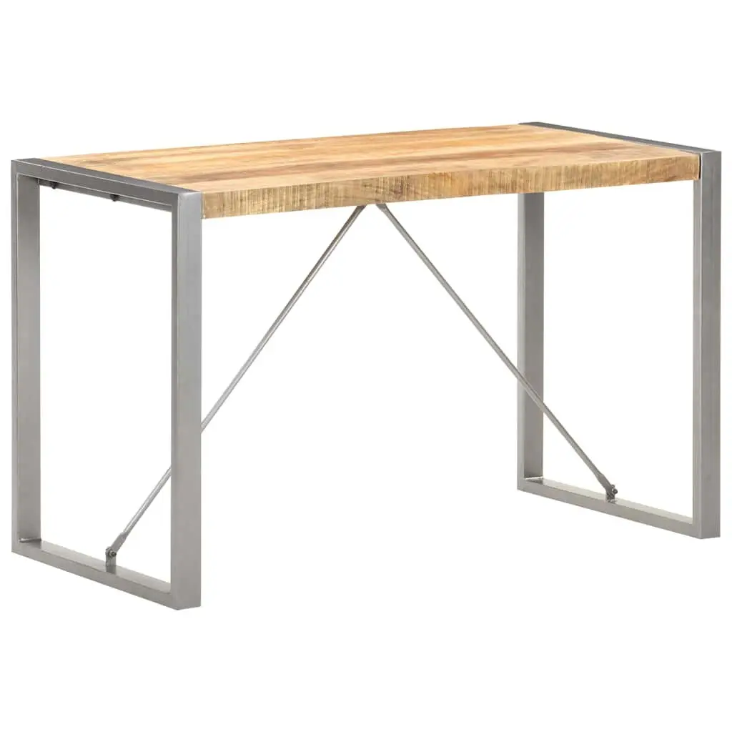 Dining Table Industrial Style 120x60x75 cm Solid Mango Wood Brown