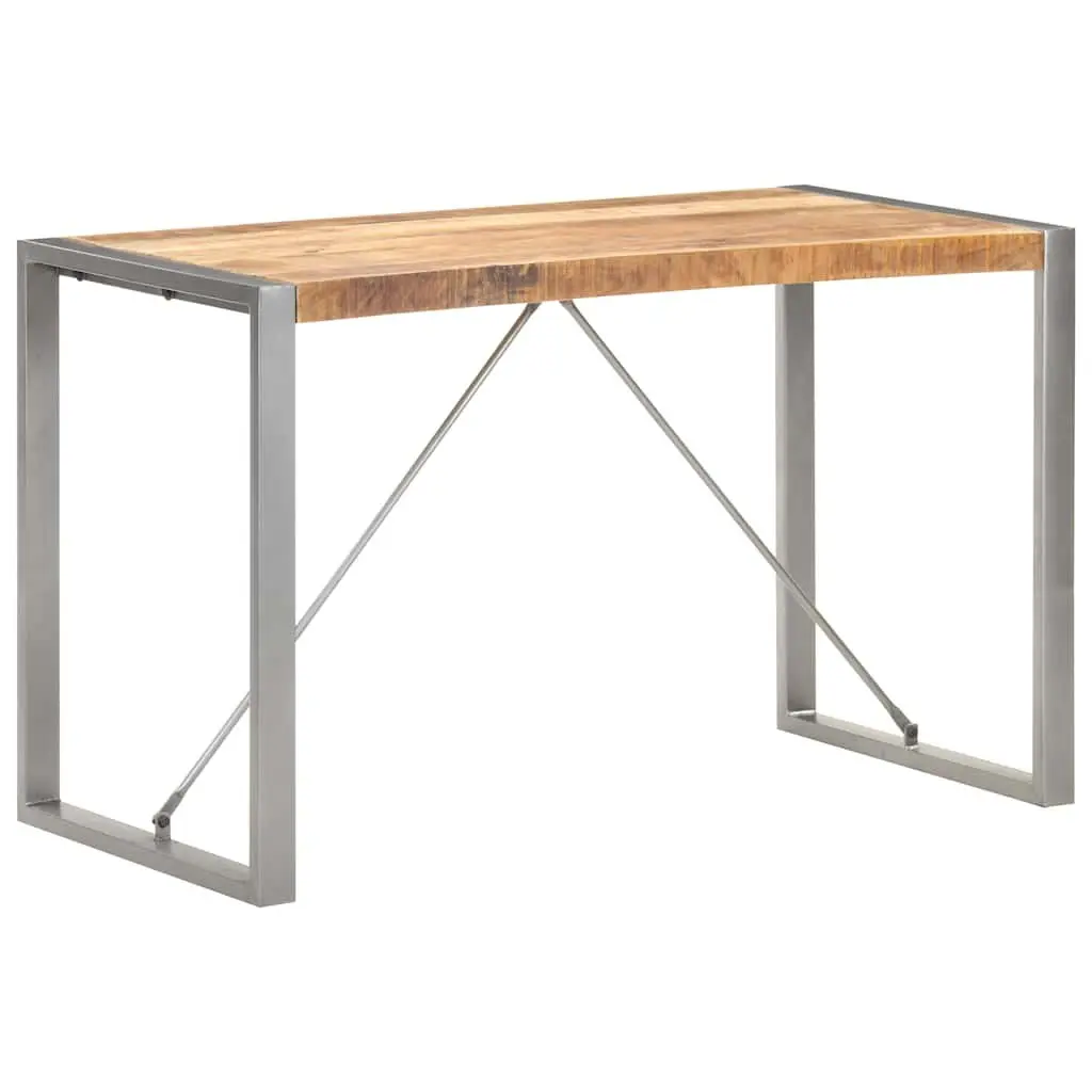 Dining Table Industrial Style 120x60x75 cm Solid Mango Wood Brown