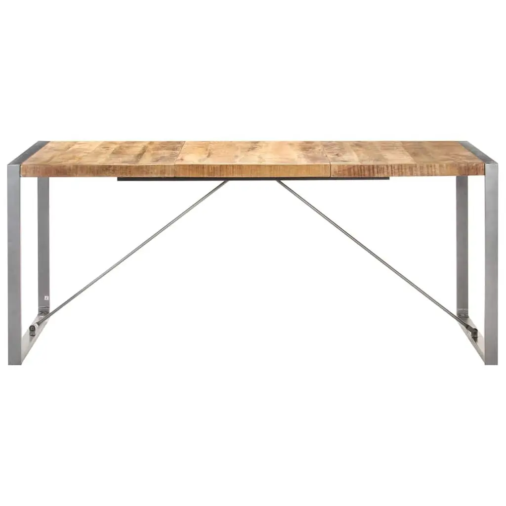 Dining Table in Solid Mango Wood and Steel
