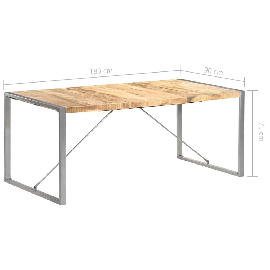 Dining Table in Solid Mango Wood and Steel