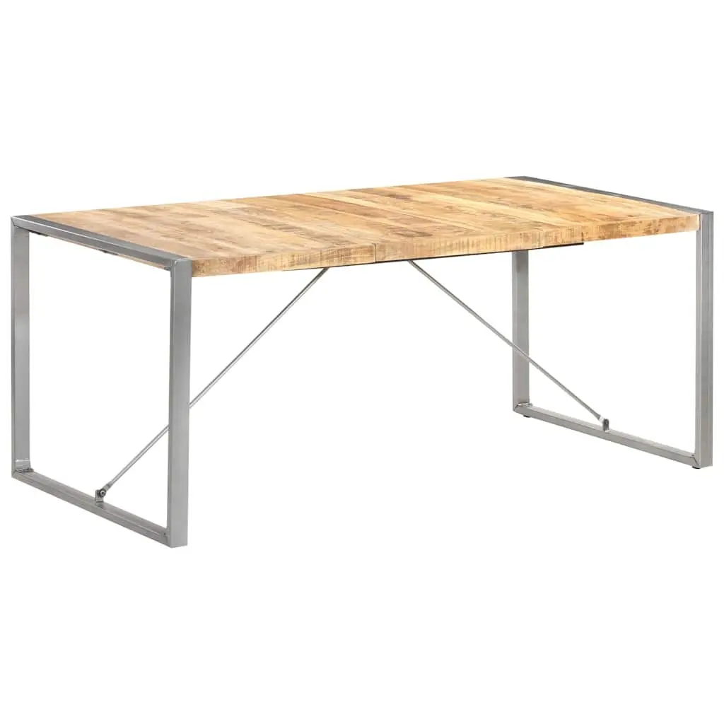 Dining Table in Solid Mango Wood and Steel