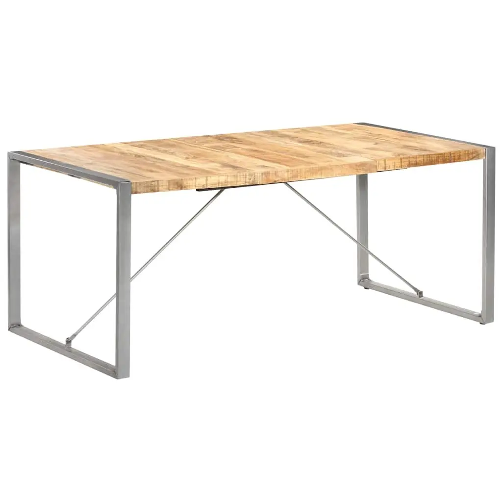 Dining Table in Solid Mango Wood and Steel