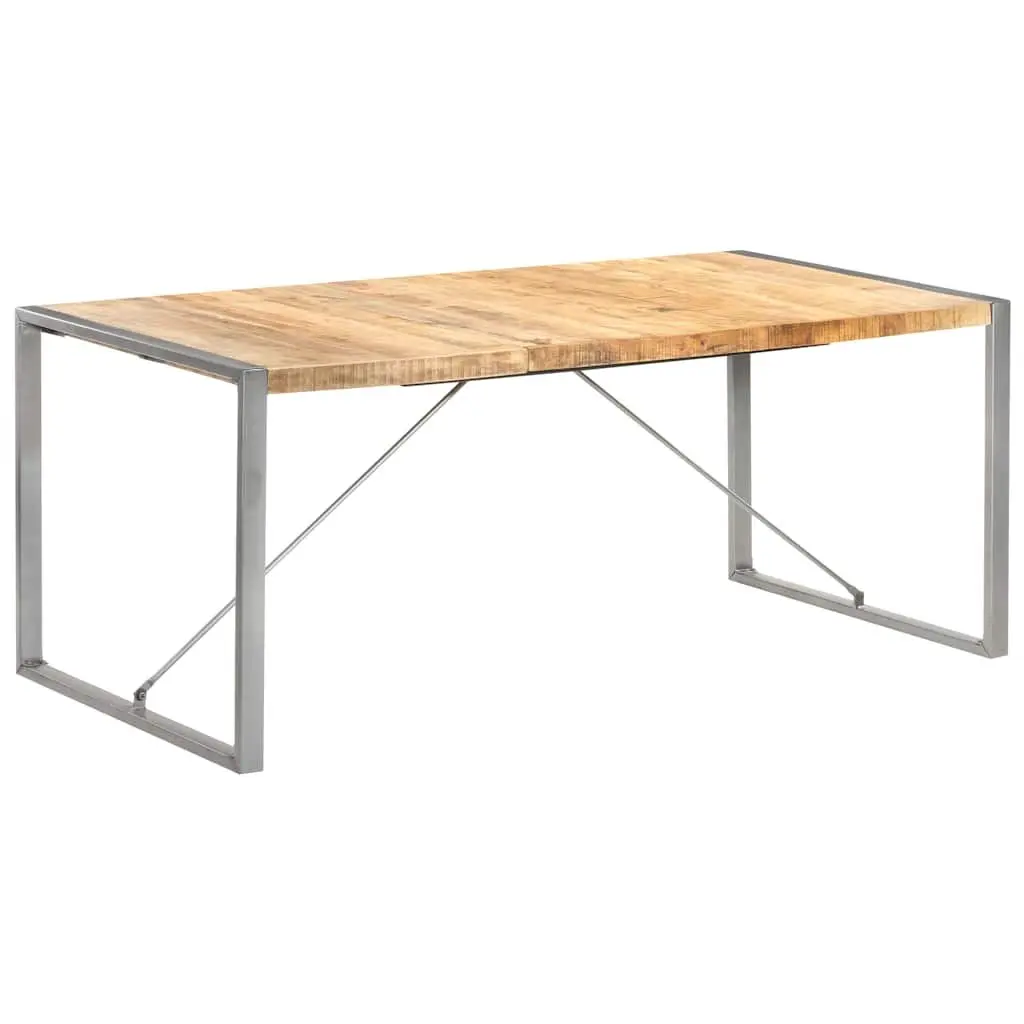 Dining Table in Solid Mango Wood and Steel