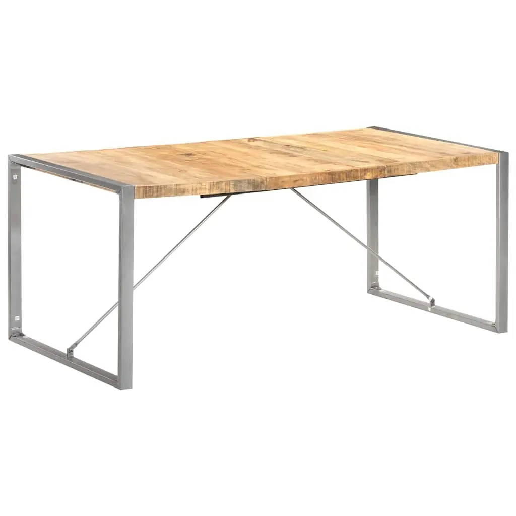 Dining Table in Solid Mango Wood and Steel