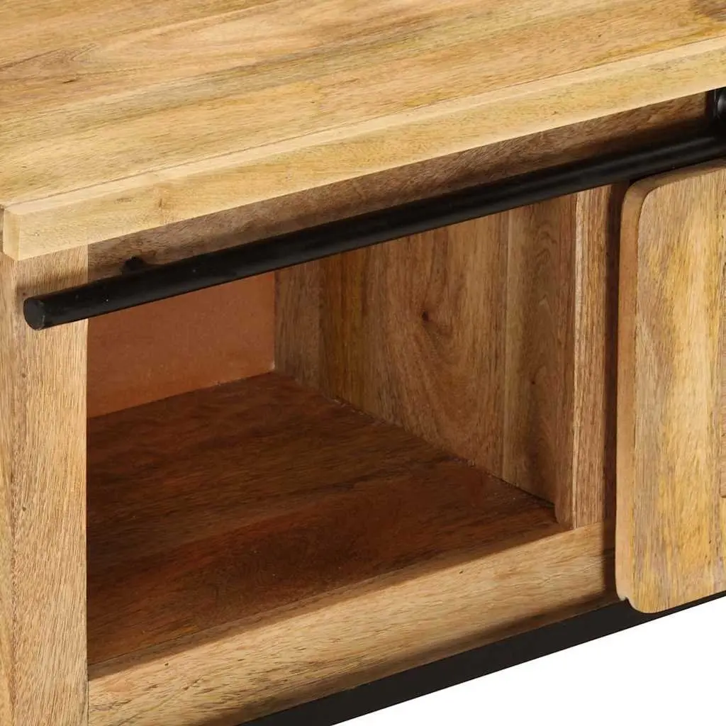 TV Cabinet Rustic Vintage 90x35x40 cm Solid Wood Mango Brown Storage Unit Sideboard