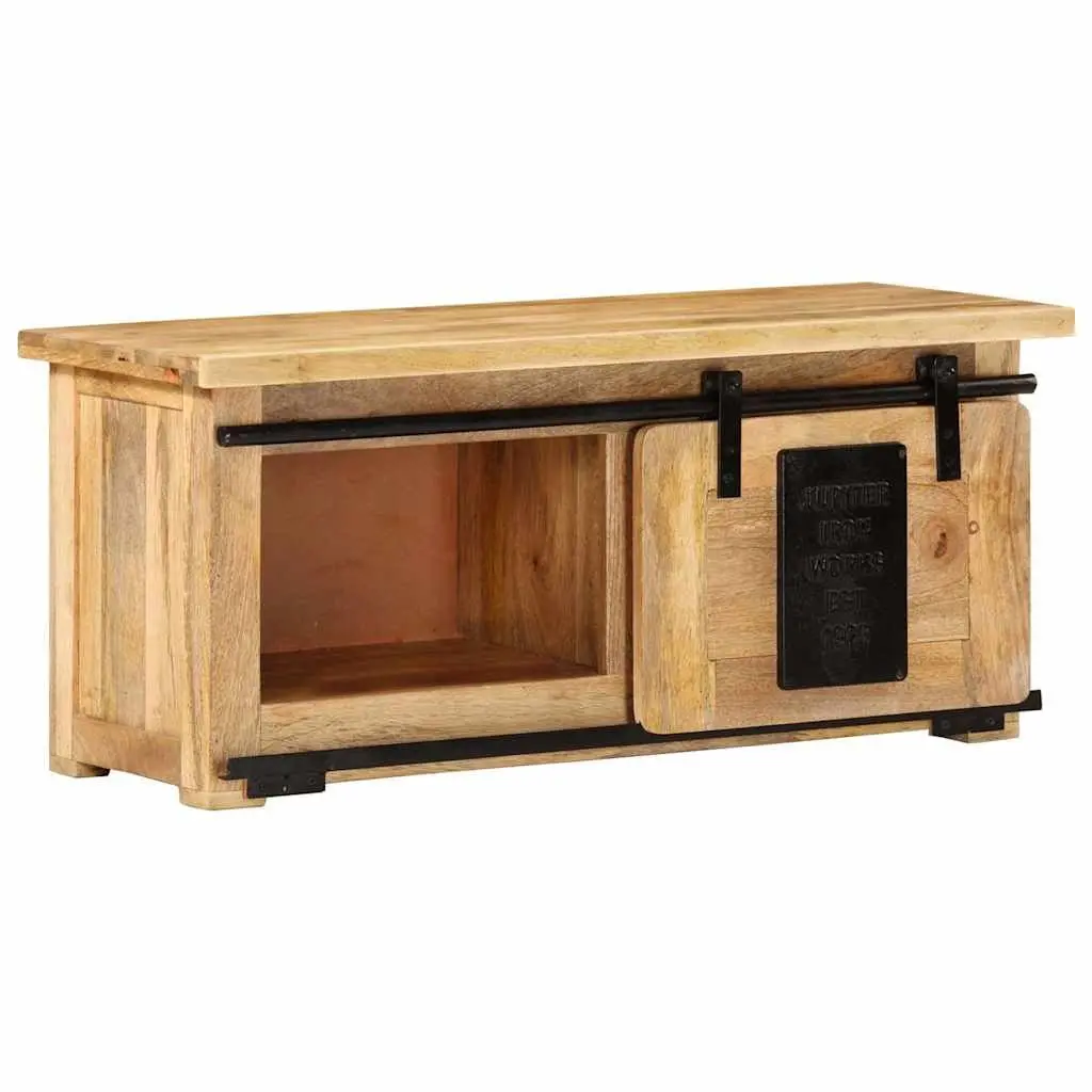 TV Cabinet Rustic Vintage 90x35x40 cm Solid Wood Mango Brown Storage Unit Sideboard