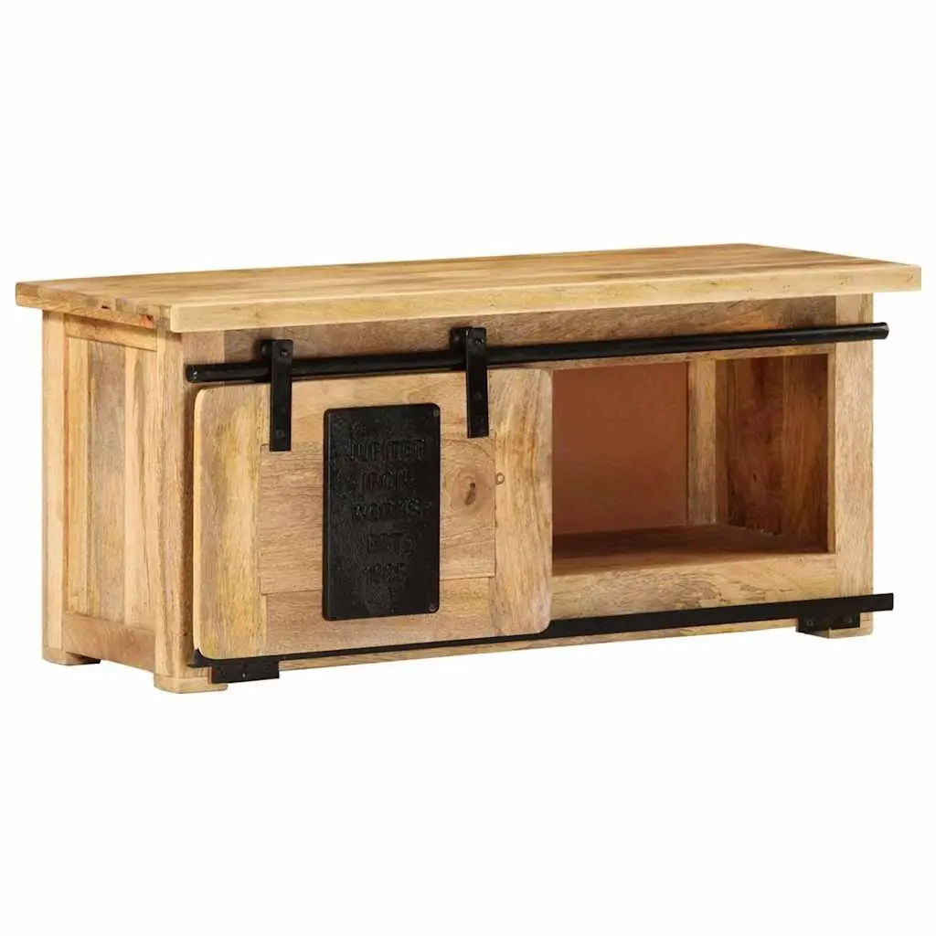TV Cabinet Rustic Vintage 90x35x40 cm Solid Wood Mango Brown Storage Unit Sideboard
