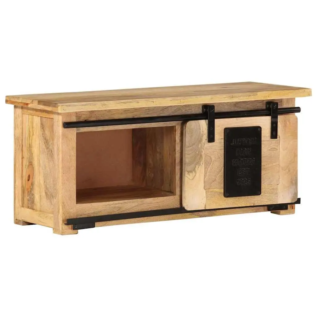 TV Cabinet Rustic Vintage 90x35x40 cm Solid Wood Mango Brown Storage Unit Sideboard