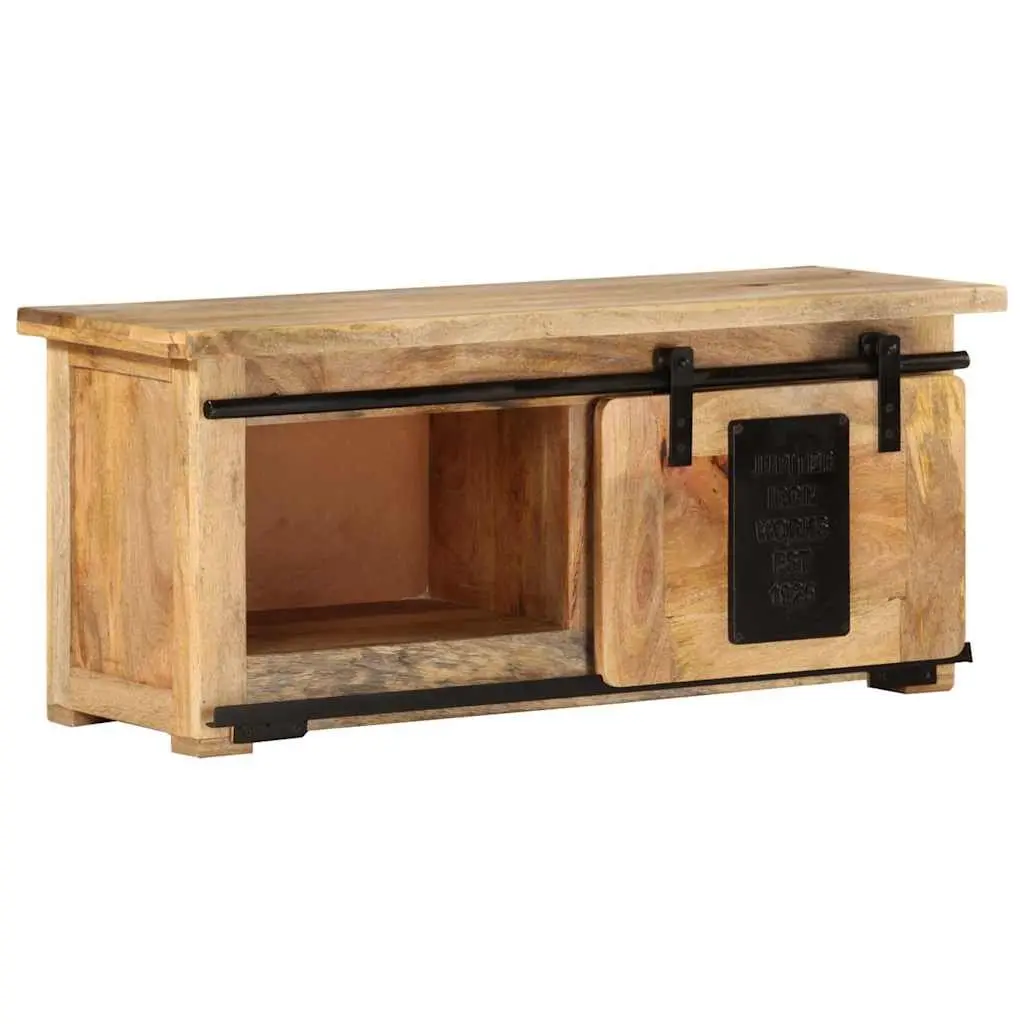 TV Cabinet Rustic Vintage 90x35x40 cm Solid Wood Mango Brown Storage Unit Sideboard