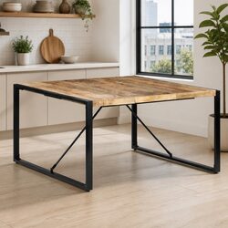 Reliable and Stylish Dining Table, Brown Solid Wood