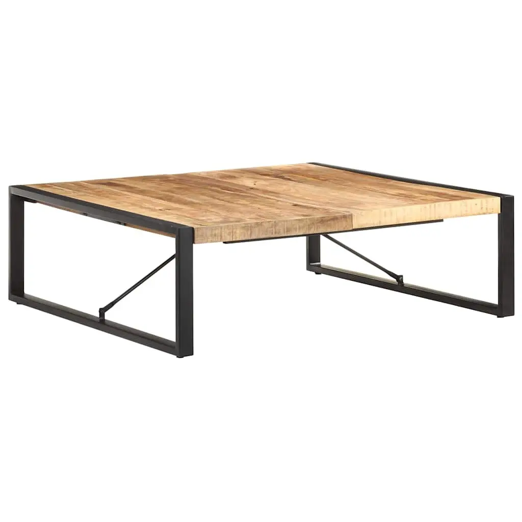 Coffee Table 120x120x40cm Black Solid Mango Wood Industrial Living Room