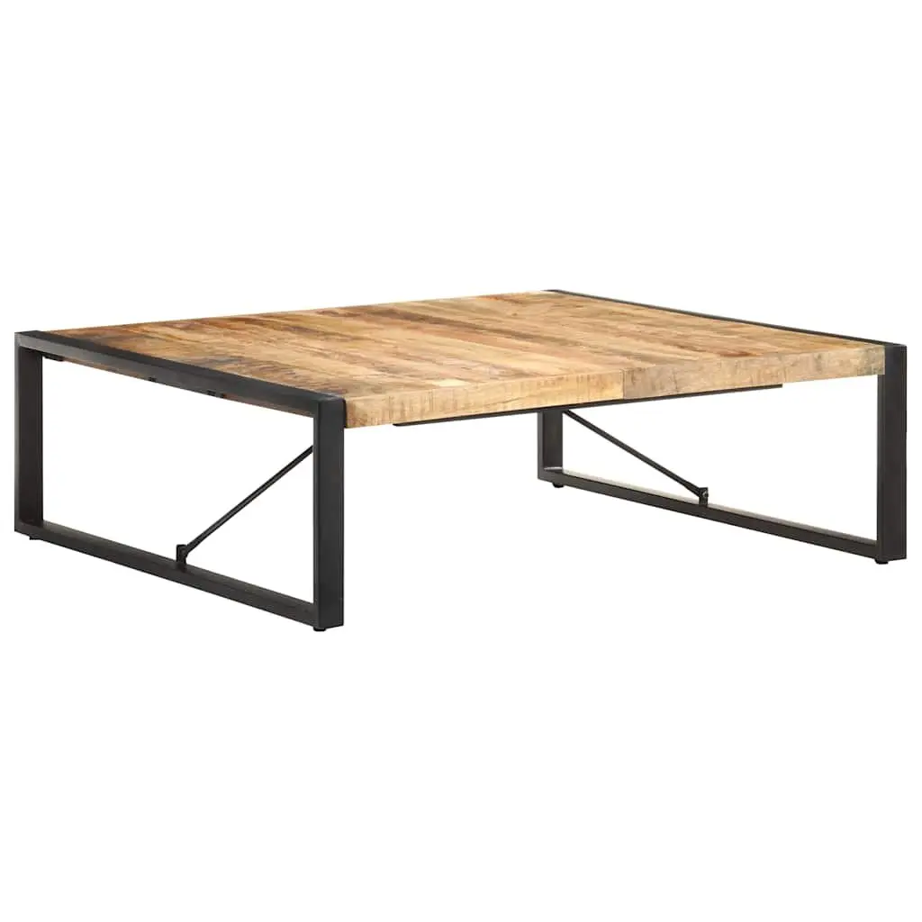 Coffee Table 120x120x40cm Black Solid Mango Wood Industrial Living Room