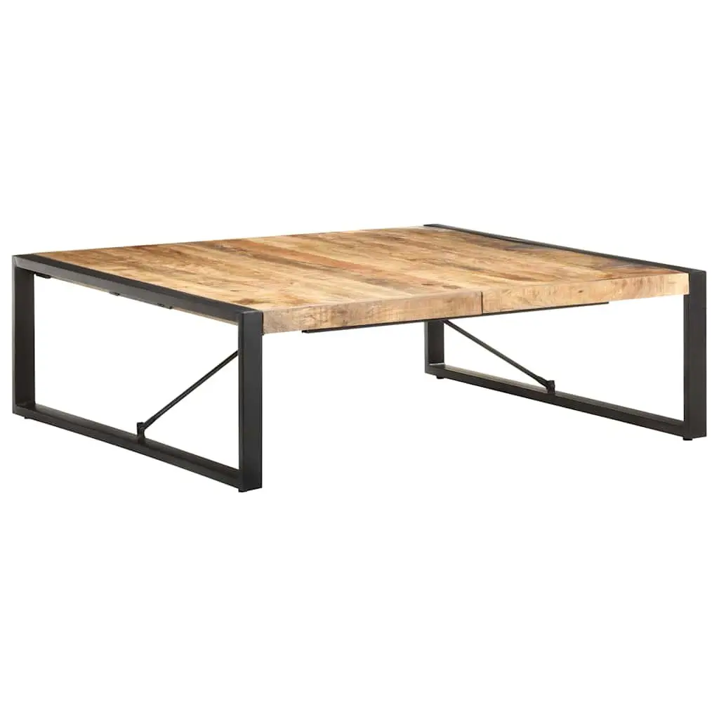 Coffee Table 120x120x40cm Black Solid Mango Wood Industrial Living Room