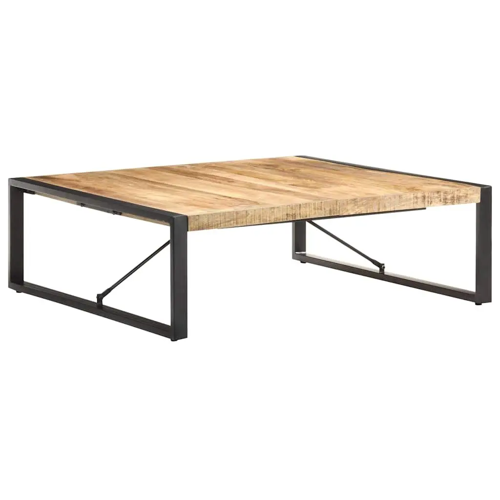 Coffee Table 120x120x40cm Black Solid Mango Wood Industrial Living Room