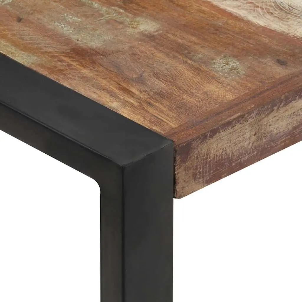 Coffee Table Industrial Living Room 120x120x40 cm Black Solid Reclaimed Wood