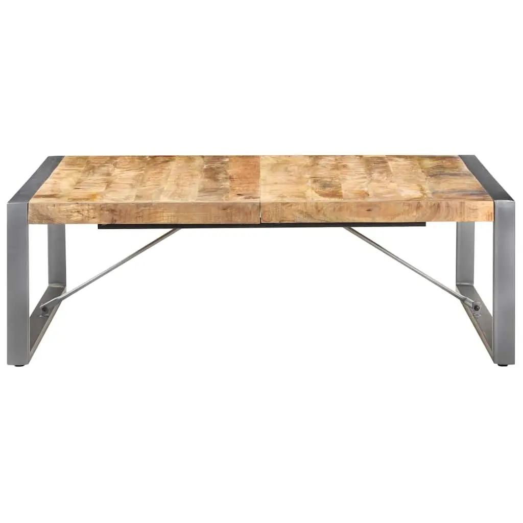 Coffee Table 120x120x40 cm Industrial Style Solid Wood Mango Grey Living Room