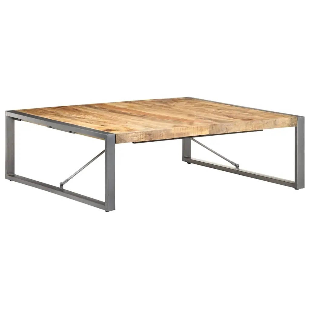 Coffee Table 120x120x40 cm Industrial Style Solid Wood Mango Grey Living Room