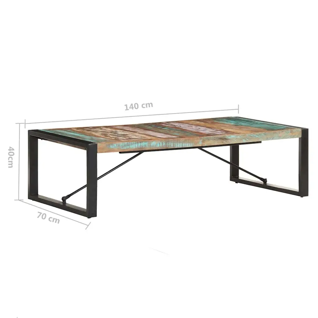 Coffee Table 140x70x40 cm Industrial Style Solid Reclaimed Wood Living Room