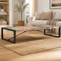 Quality Coffee Table 180x90x40 cm - Solid Reclaimed Wood