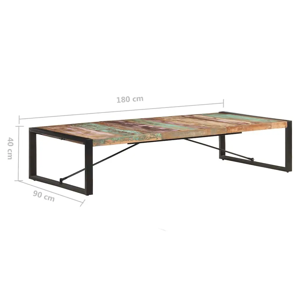 Coffee Table 180x90x40 cm Solid Reclaimed Wood Industrial Style Living Room