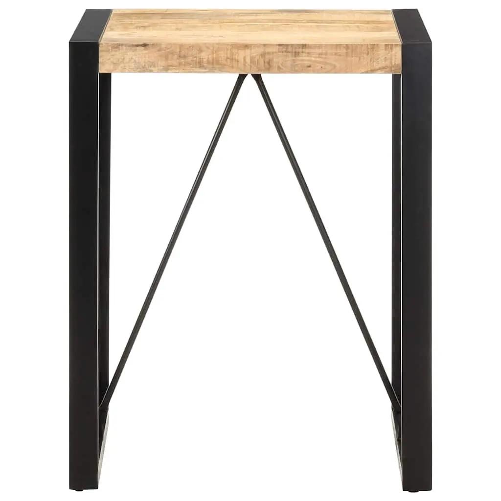 Dining Table 60x60x75 cm Solid Mango Wood Black Industrial Bistro Kitchen