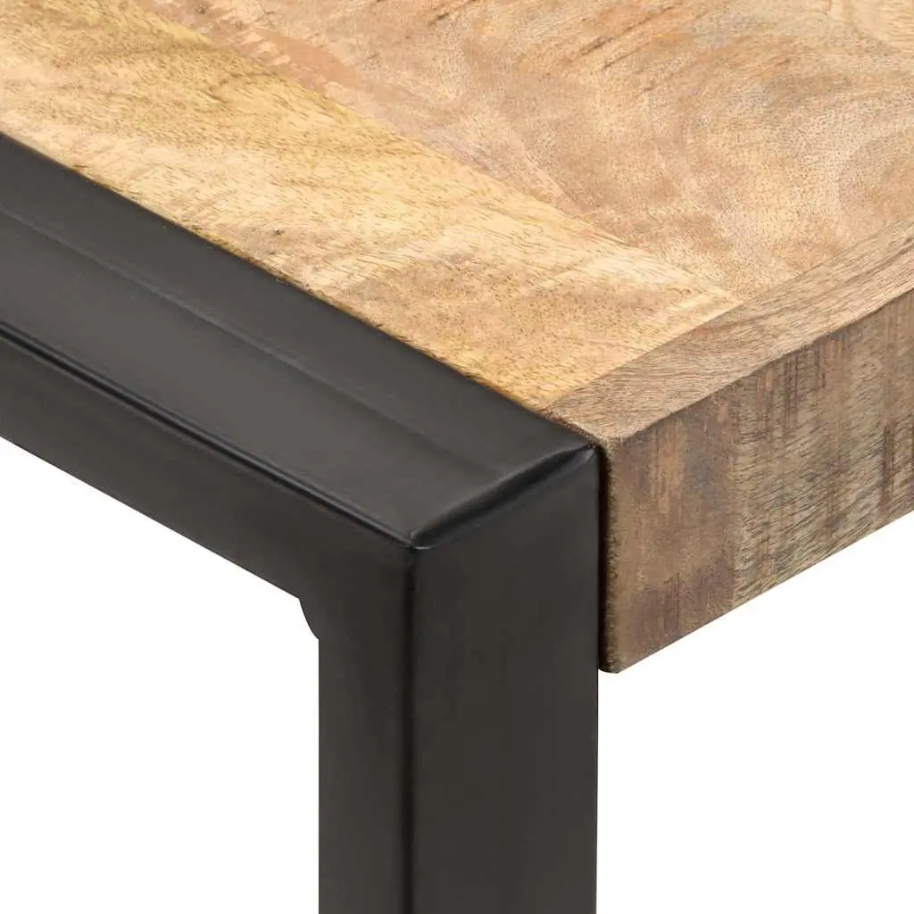 Dining Table 60x60x75 cm Solid Mango Wood Black Industrial Bistro Kitchen
