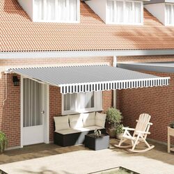 Manual Retractable Awning, 400x300cm, for Balconies and Decks