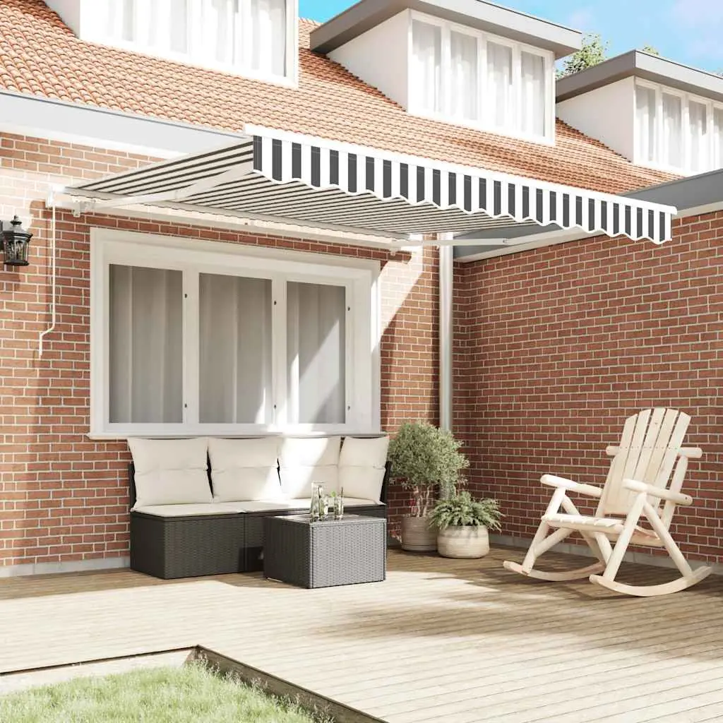 Retractable Awning Manual Sun Shade 300x250cm Anthracite