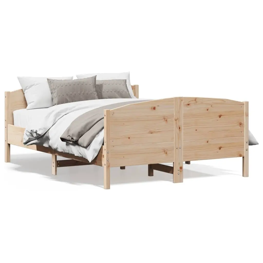 Solid Pine Bed Frame 135x190 cm for Comfort