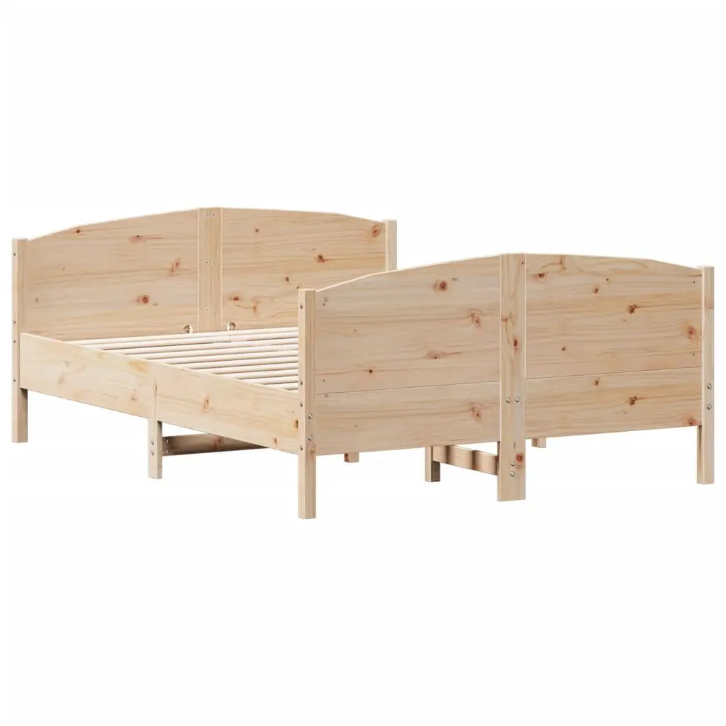 Solid Pine Bed Frame 135x190 cm for Comfort