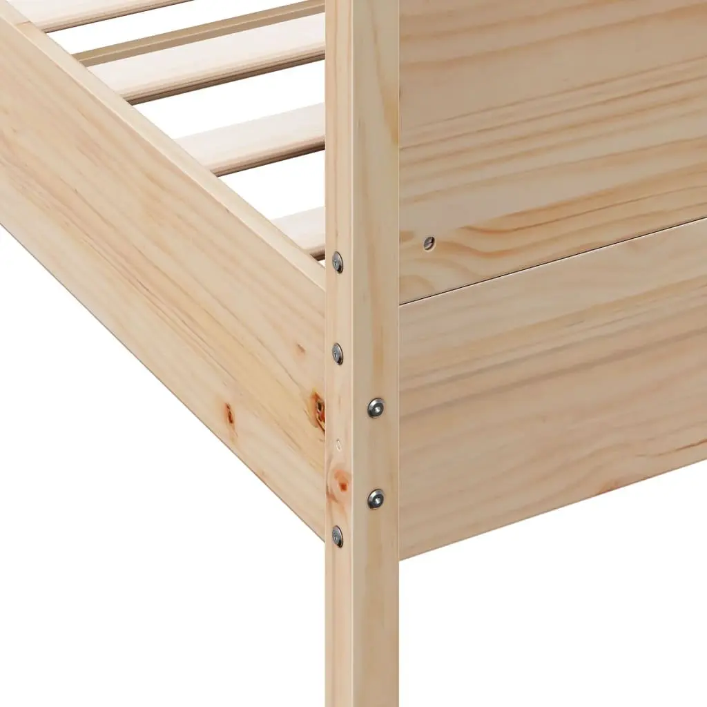 Solid Pine Bed Frame 135x190 cm for Comfort