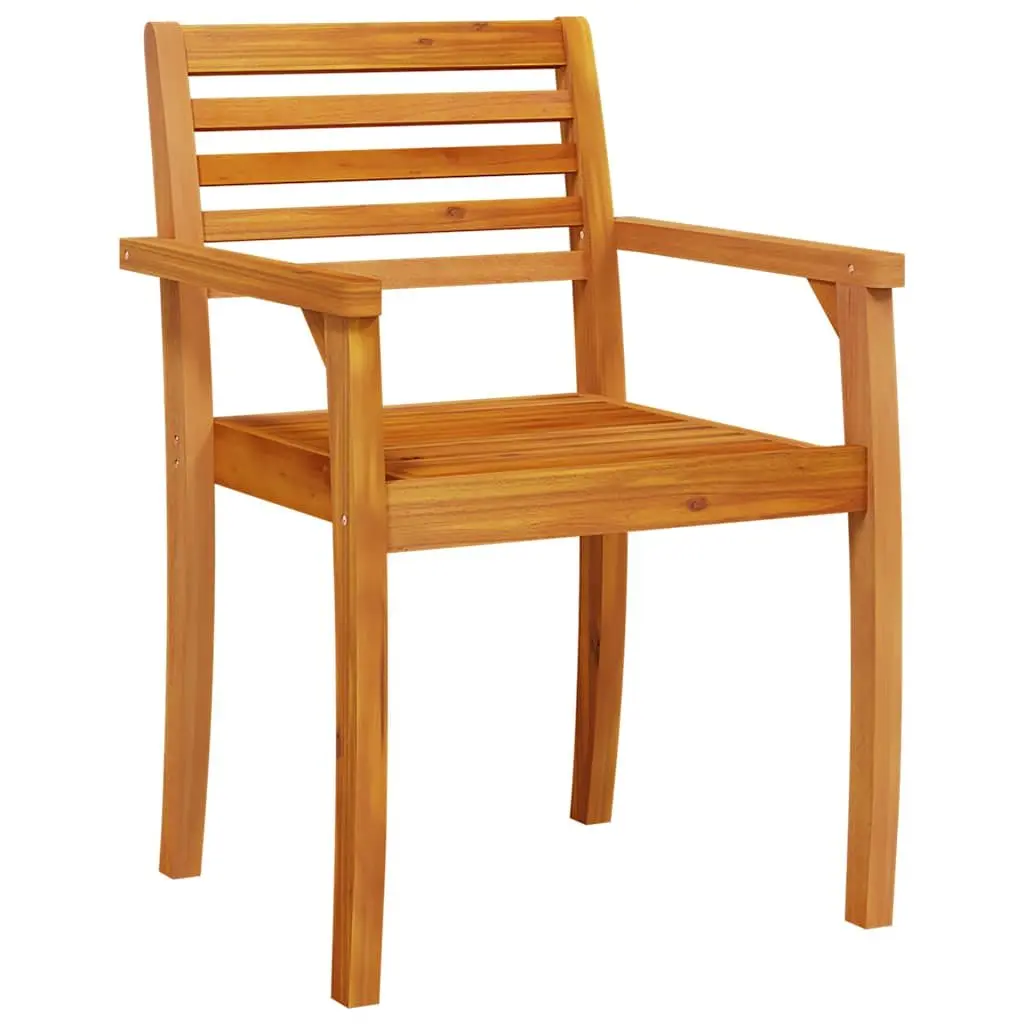 Outdoor Chairs Garden Patio Seating 6 Piece Brown Wooden Armchair Backrest