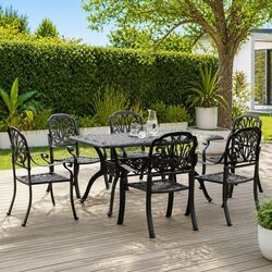 Reliable 7 Piece Black Dining Set for All Seasons