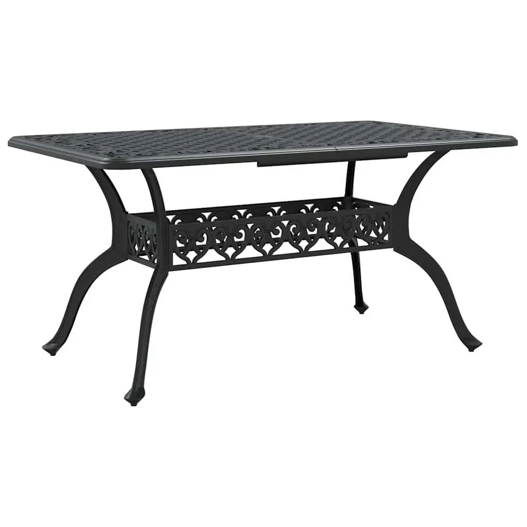 7 Piece Outdoor Dining Set Black Cast Aluminium Garden Furniture Patio Table
