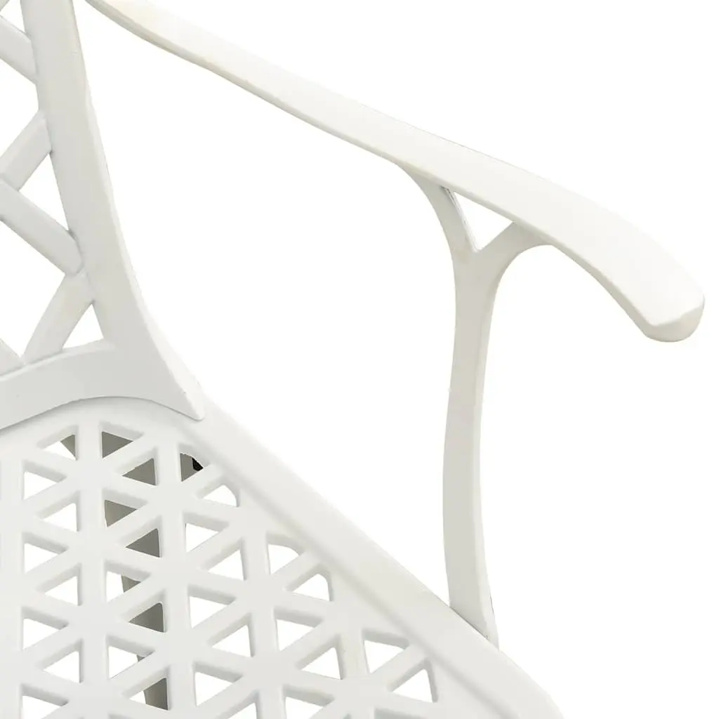 Outdoor Garden Chairs Set of 6 Cast Aluminium White Patio Dining Armchair