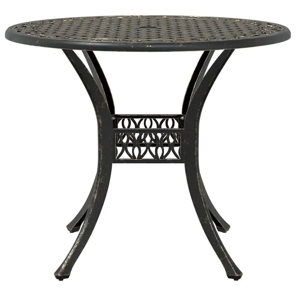 Bistro Set 3 Piece Outdoor Garden Patio Furniture Brown Cast Aluminium Table Chairs