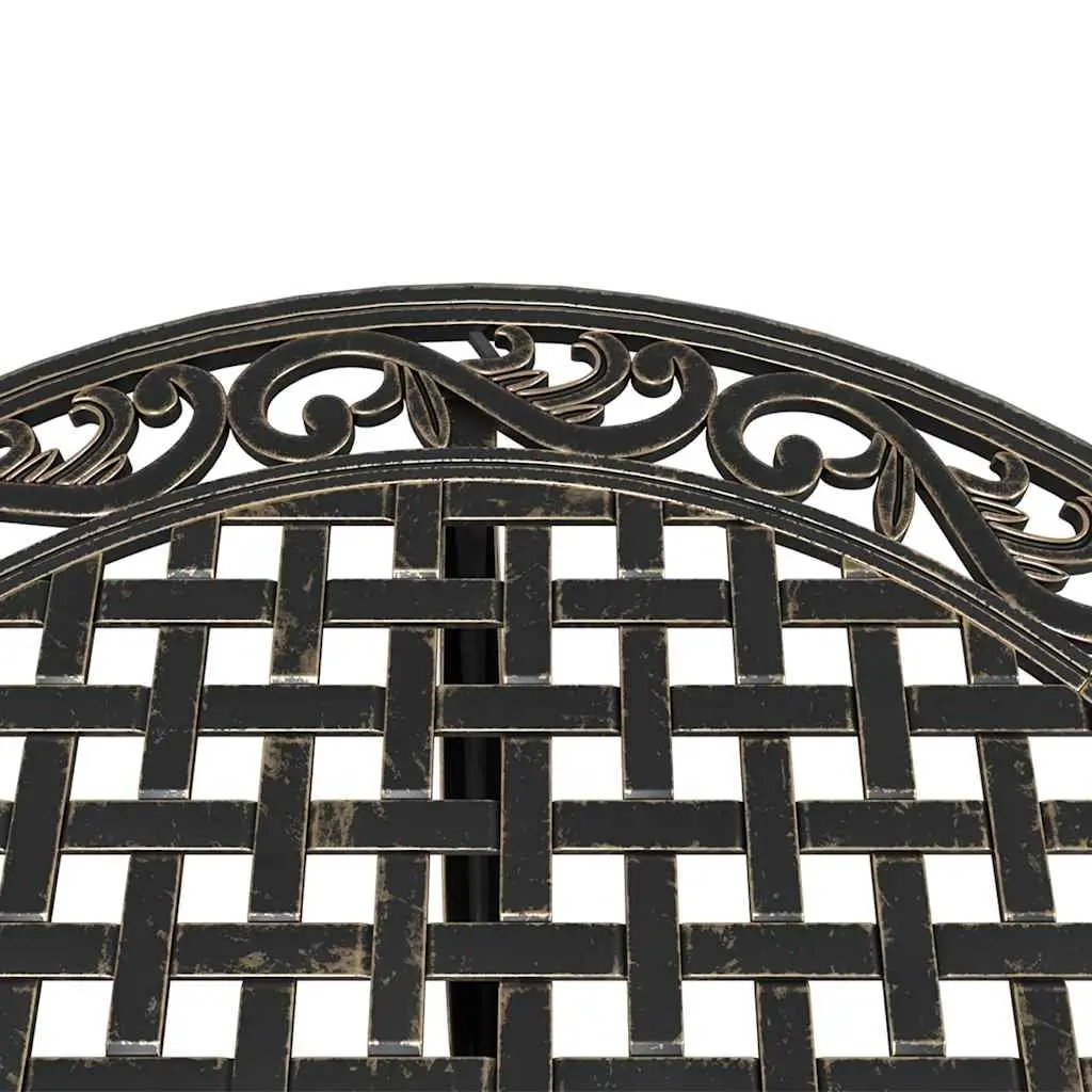 Bistro Set 3 Piece Outdoor Garden Patio Furniture Brown Cast Aluminium Table Chairs