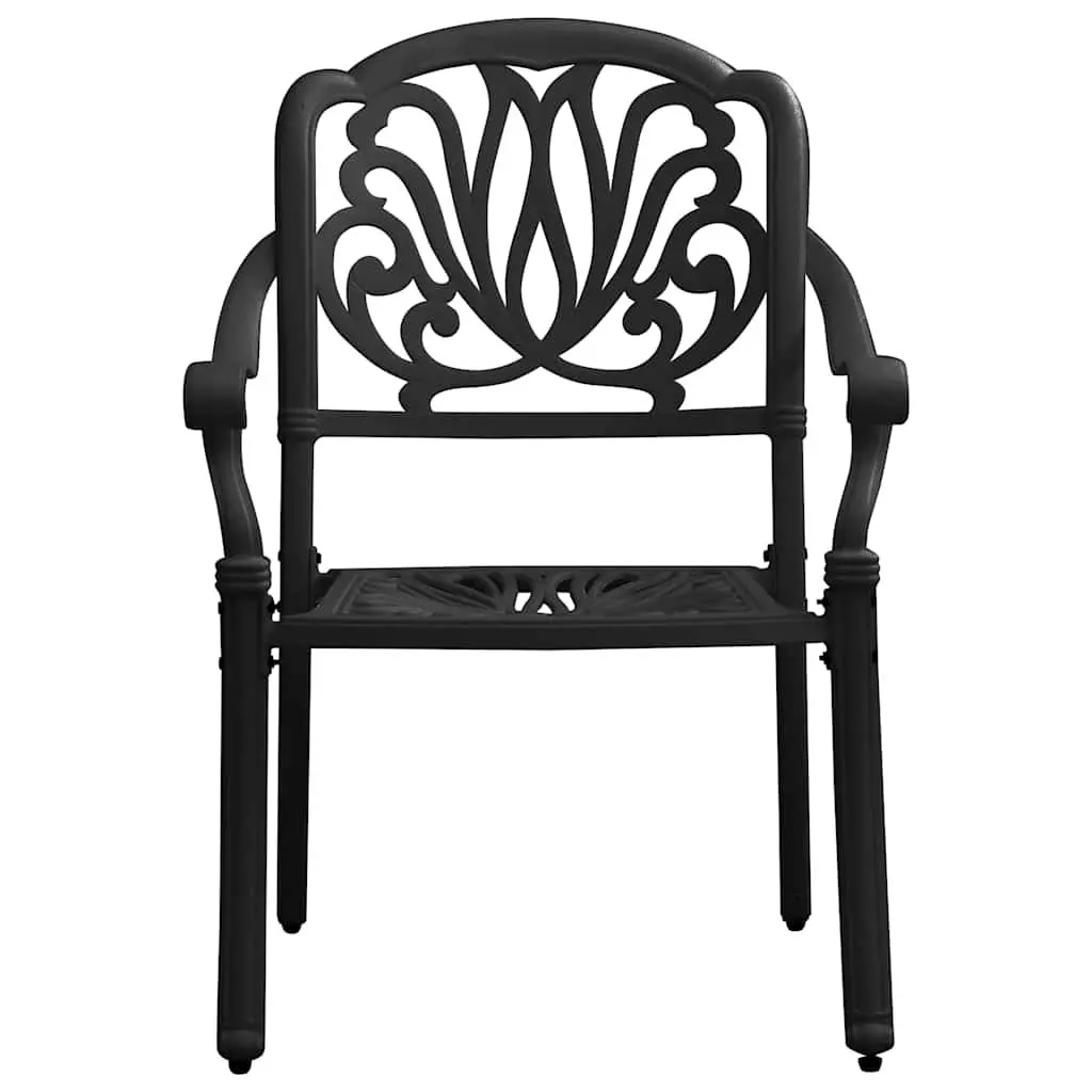 3 Piece Bistro Set Black Outdoor Garden Patio Furniture Table Chairs