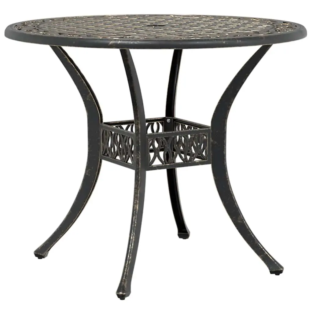 Garden Dining Set 5 Piece Outdoor Dining Brown Cast Aluminium Table
