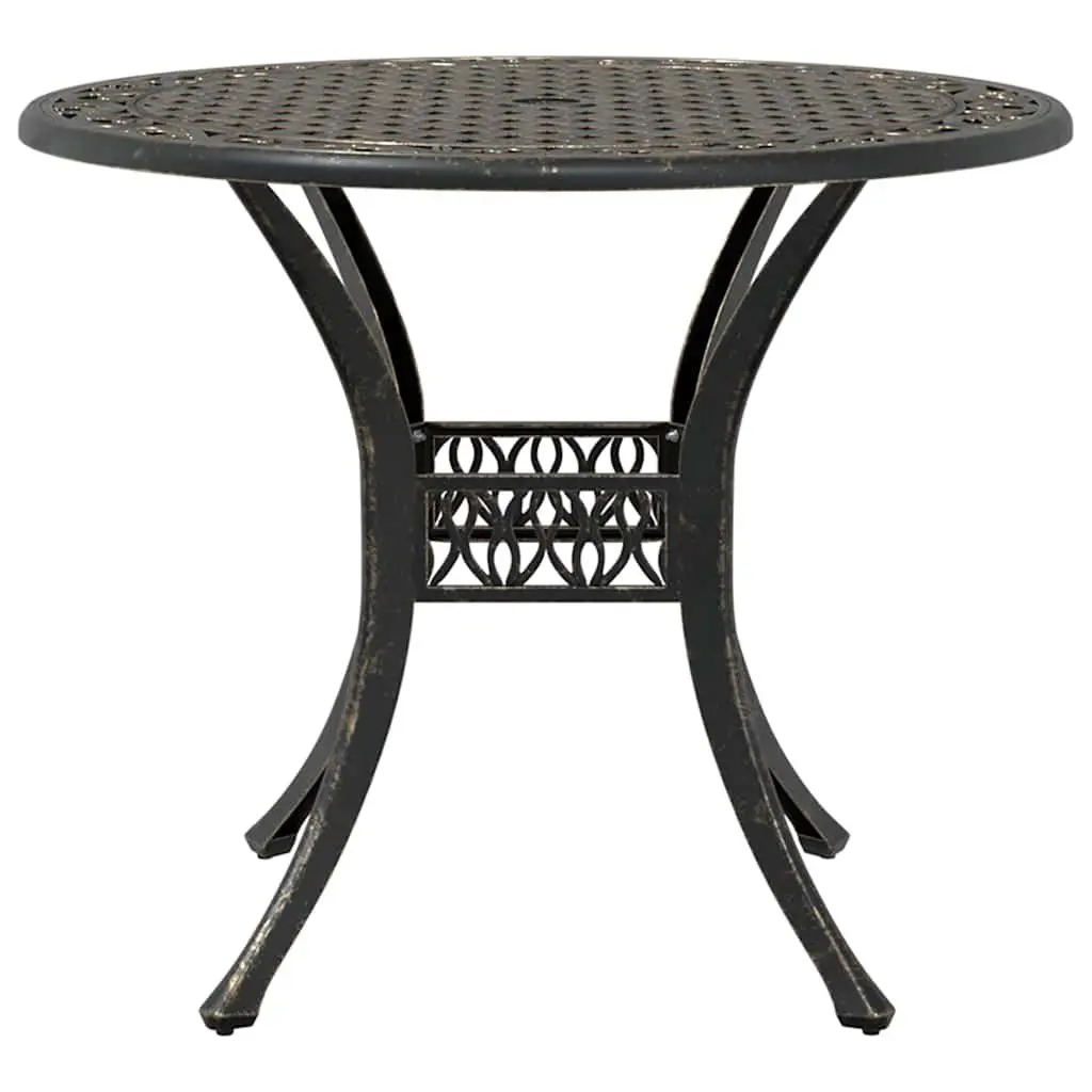 Garden Dining Set 5 Piece Outdoor Dining Brown Cast Aluminium Table