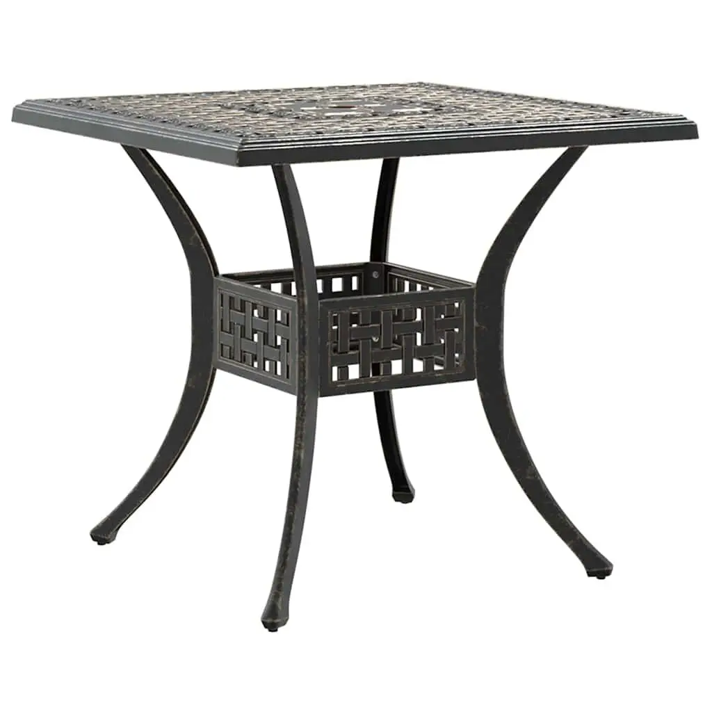Outdoor Garden Dining Set Brown Cast Aluminium 5 Piece Table and Chairs