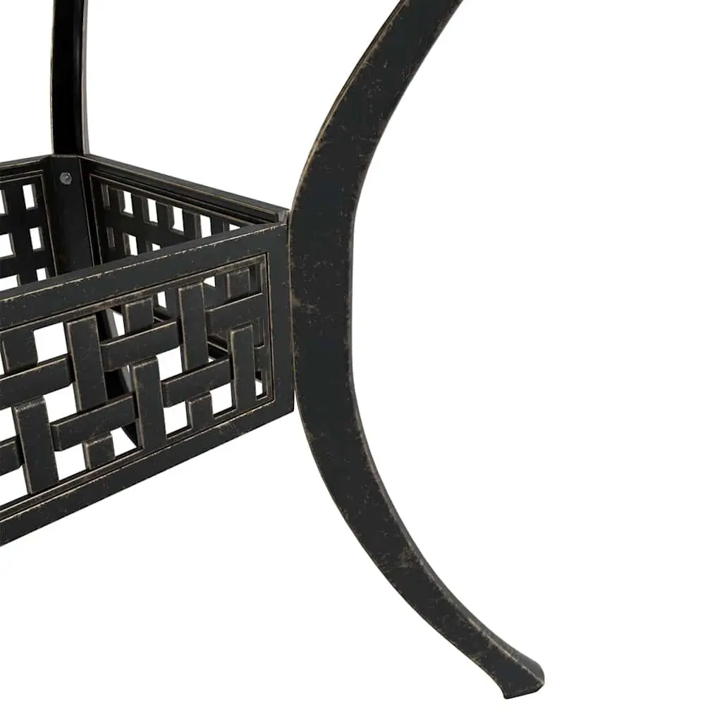 Outdoor Garden Dining Set Brown Cast Aluminium 5 Piece Table and Chairs