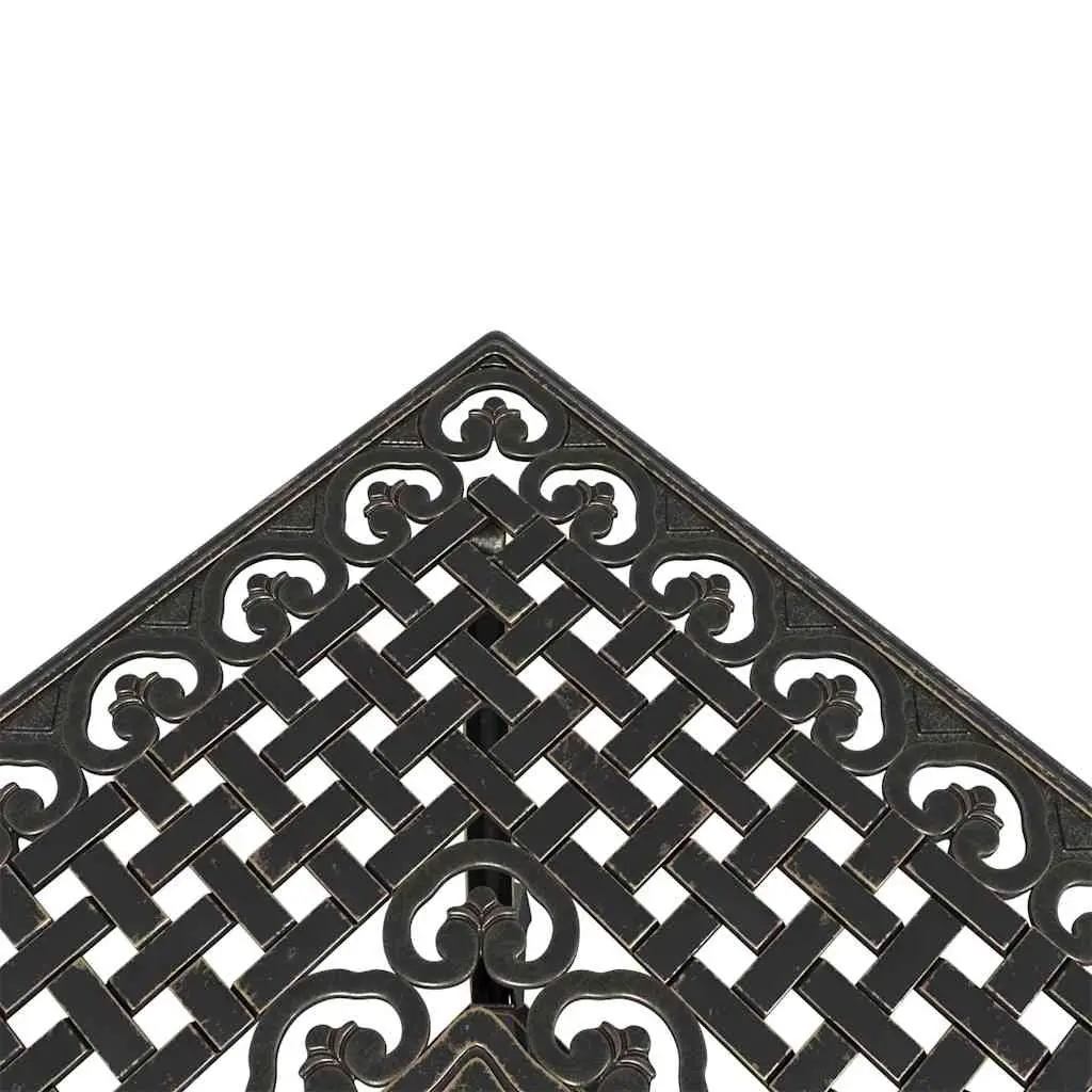 Outdoor Garden Dining Set Brown Cast Aluminium 5 Piece Table and Chairs