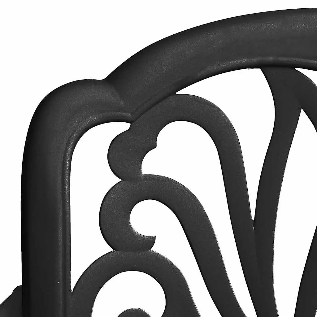 Outdoor Dining Set Black 5 Piece Cast Aluminium Table and Chairs for Patios Backyards and Gardens