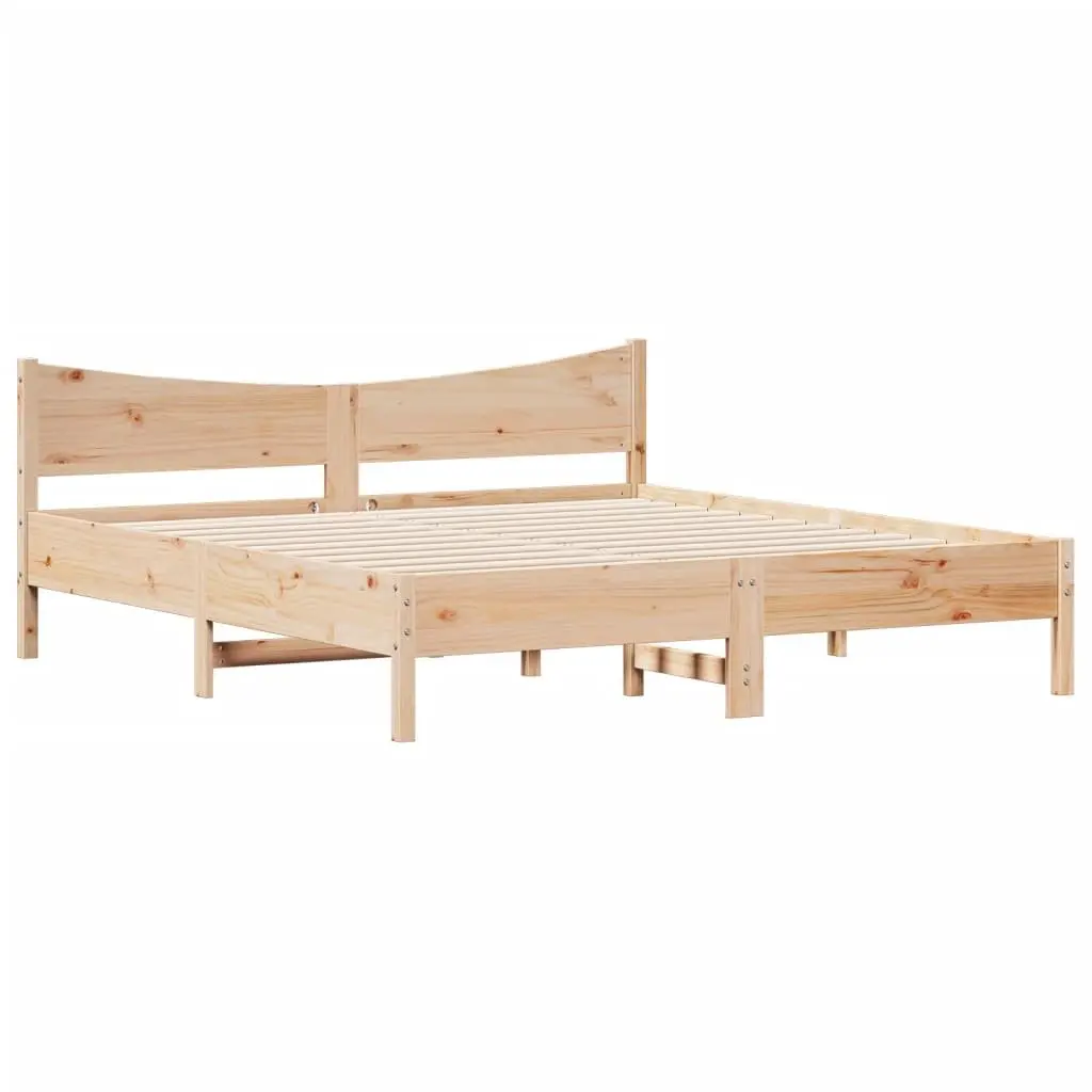 Solid Wood King Bed Frame with Rustic Charm